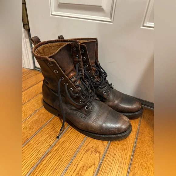 Frye Veronica leather lace up combat boots - Picture 3 of 16